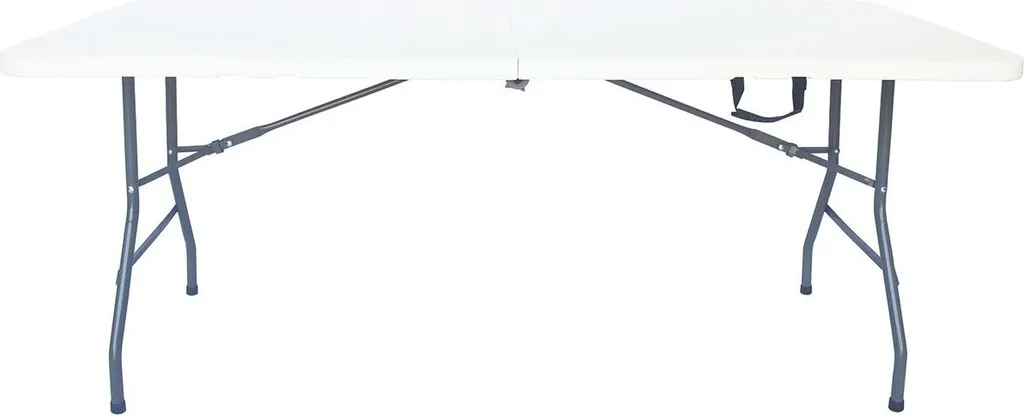 Table pliante de camping Foldy en métal blanc pour repas d'été