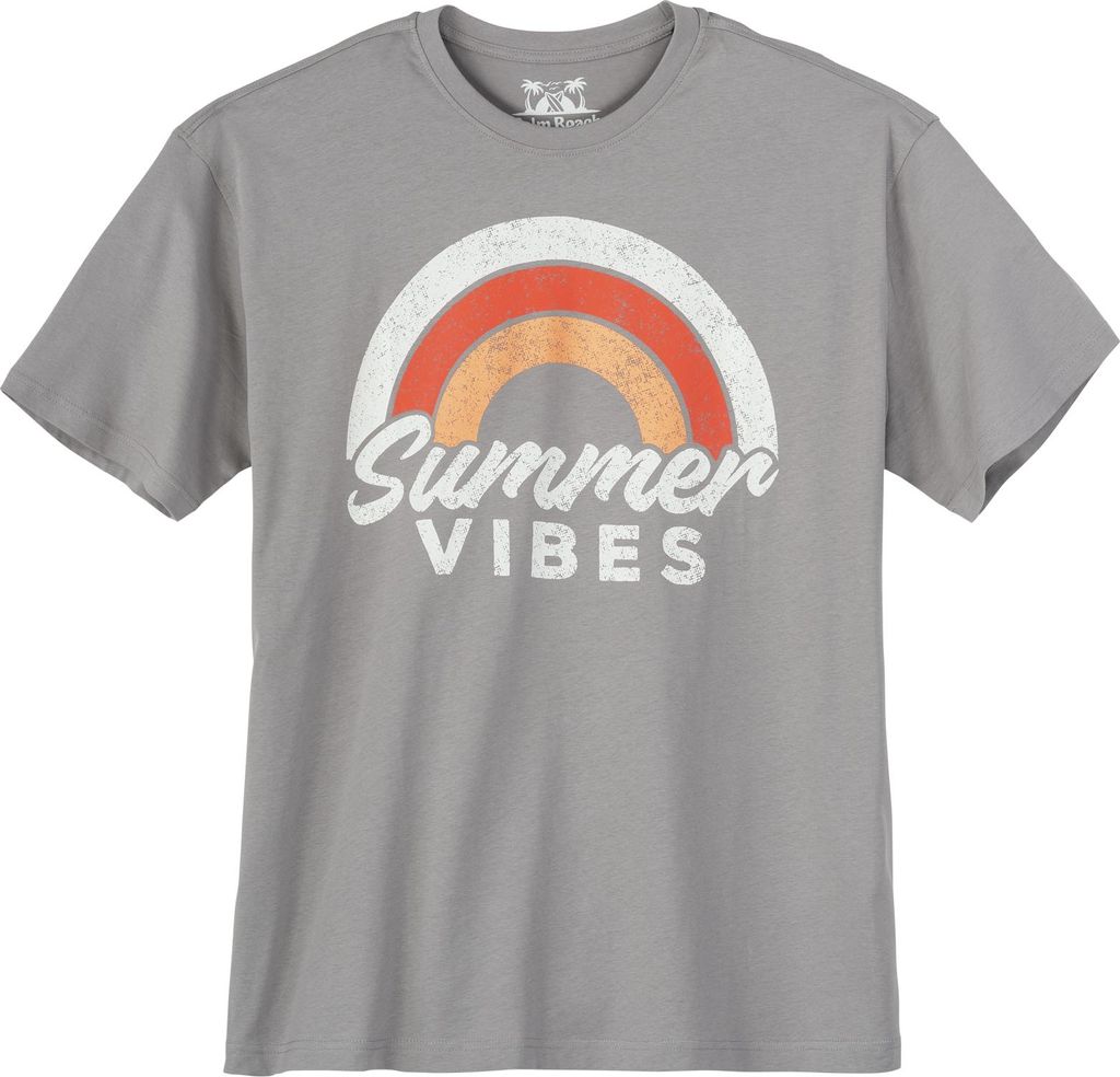 Calm Beach Übergröße T-Shirt grau Summer Vibes Print