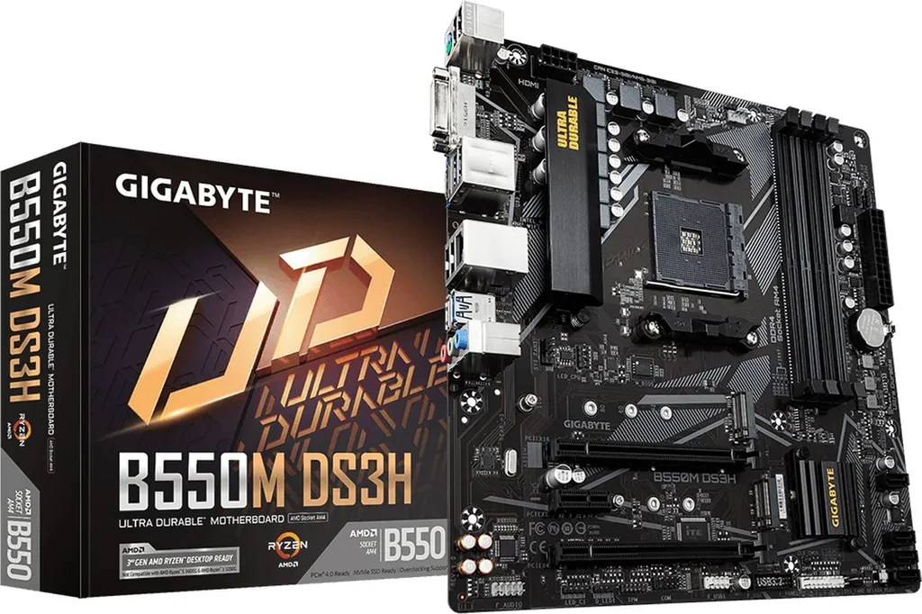 Gigabyte B550M DS3H Carte Mère AM4 AMD B550 Micro ATX pour PC Gamer