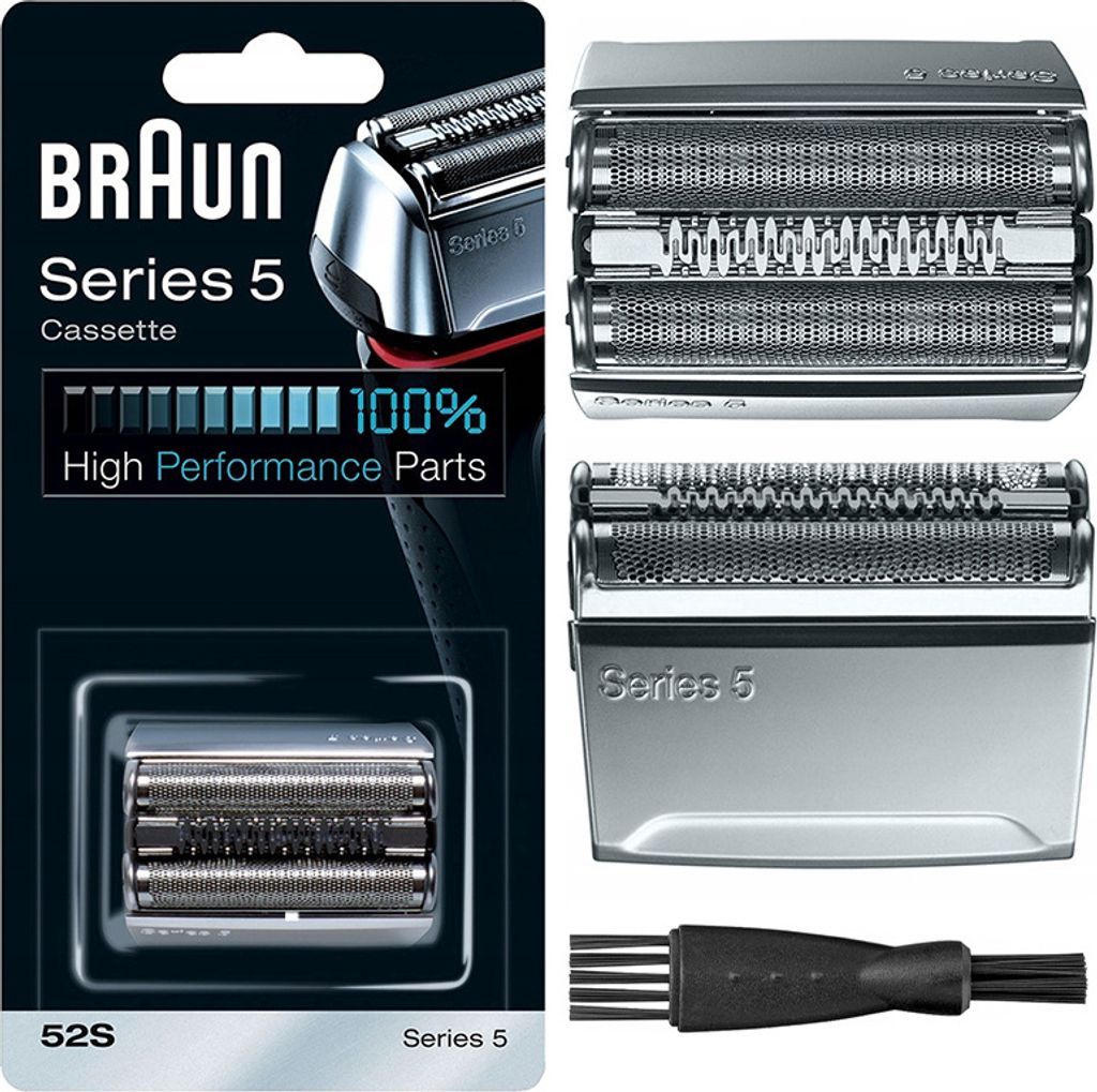 Braun Scherfolie Klingenblock 52S Serie 5 Silber Ersatzteil Rasierer Set