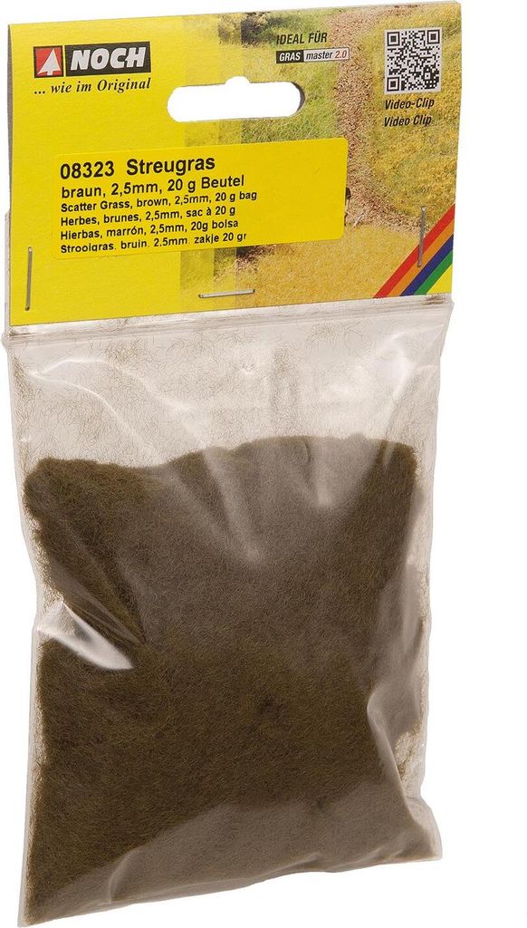 NOCH Streugras in Brauntönen, statisches Gras für Modellbau, 2,5 mm 20 g ideal für Waldböden und Wegesränder
