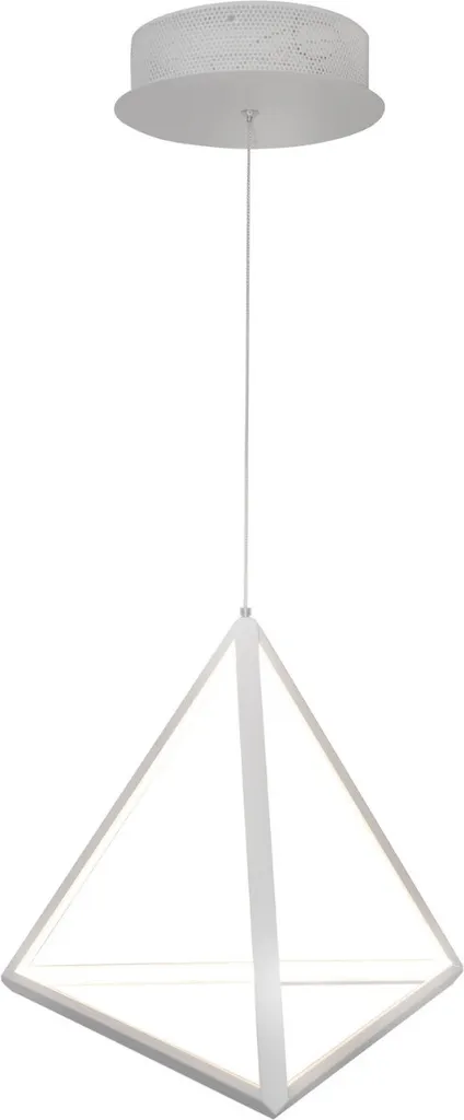Suspension LED 20W Triangle Blanche en Métal 750 lm Blanc Chaud 120cm