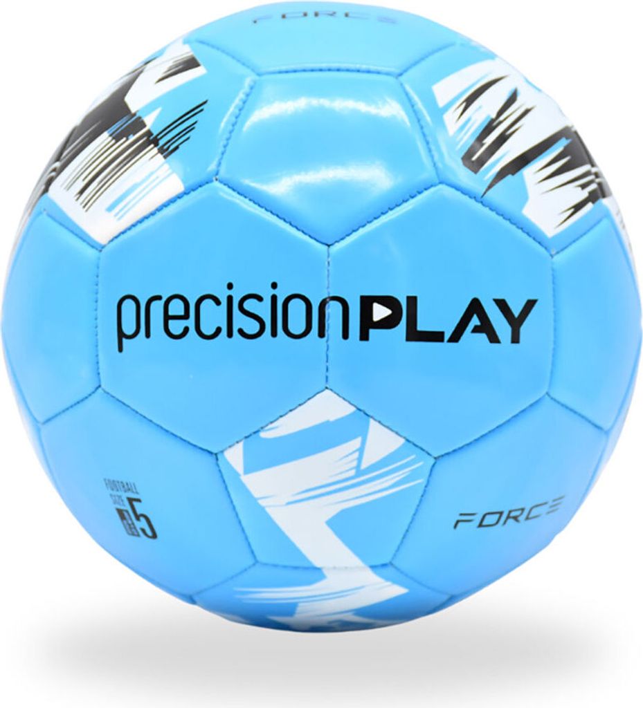 PrecisionPLAY Fußball Größe 5 fluo blau-weiß-schwarz für draußen