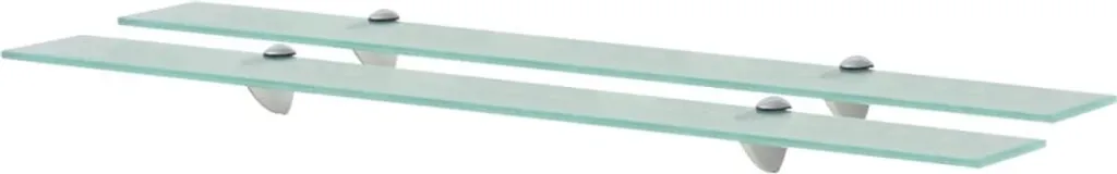 Set 2 Mensole Vetro 90x10 cm Spessore 8 mm - Arredo Parete Moderno