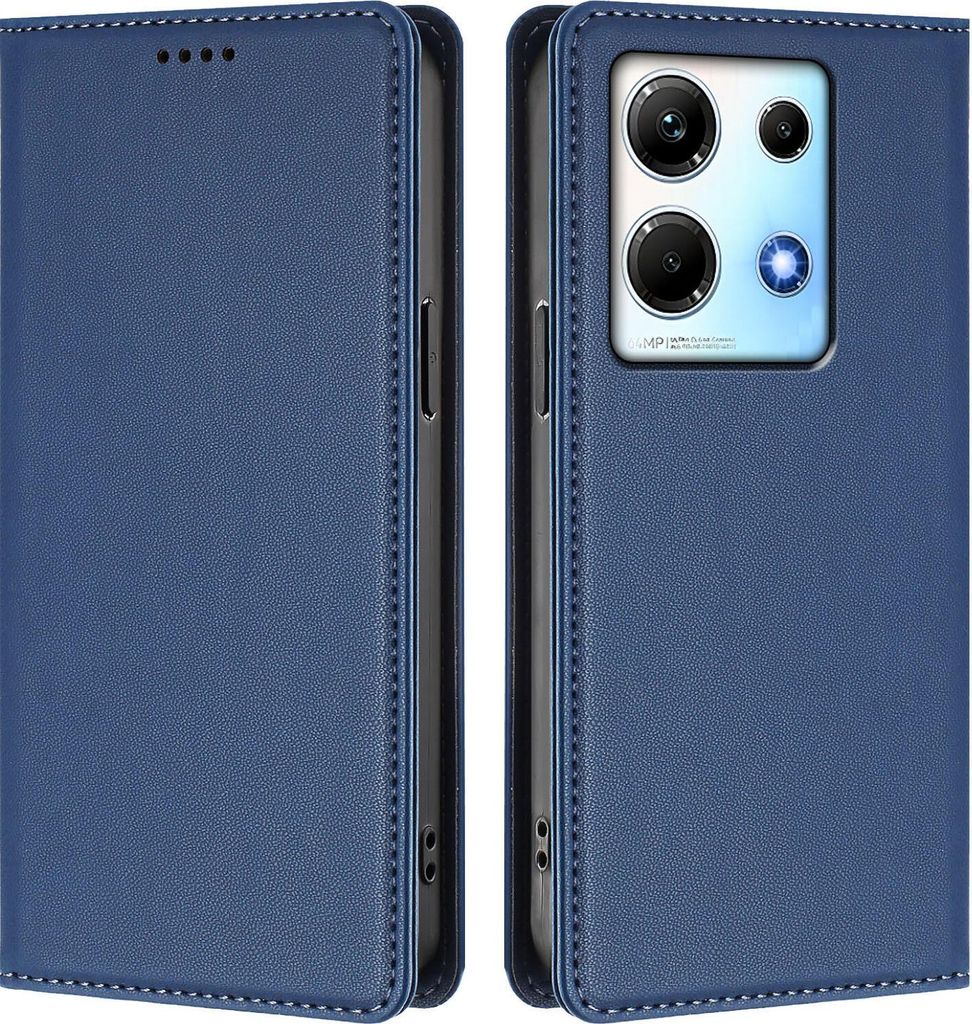 Handyhülle für Infinix Note 30 4G/Note 30 5G, Kunstleder Klapphülle Stoßfeste Magnetische Hülle mit Ständer Dunkelblau