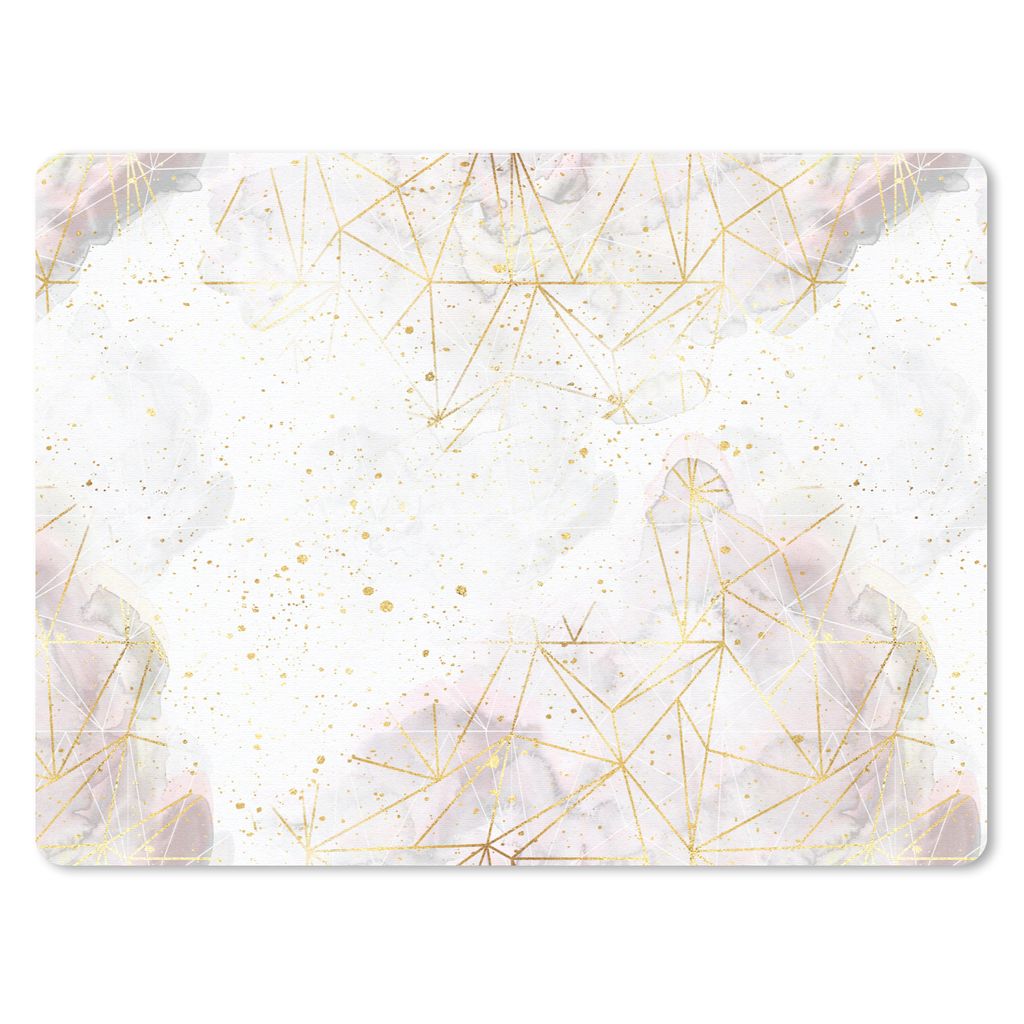 MuchoWow Mauspad Mousepad Marmor - Geometrie - Gold 40x30 cm - Mousepads - Maus Mat - Pad - Mausunterlage - Anti Rutsch