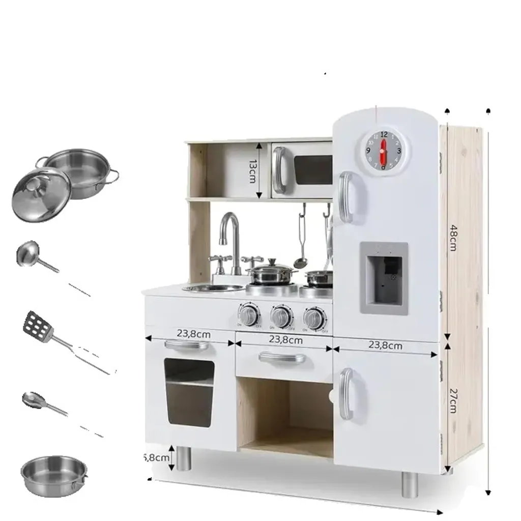 Cuisine En Bois Pour Enfants Sty2 - 81x74x30cm Sons Et Lumières