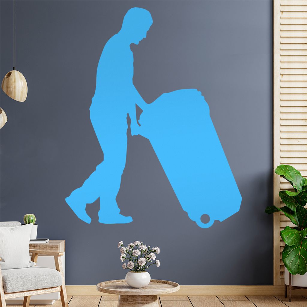 Müllmann Tonne Figur Wandtattoo Wandaufkleber Wall Sticker - Dekoration, Küche, Wohnzimmer, Schlafzimmer, Badezimmer