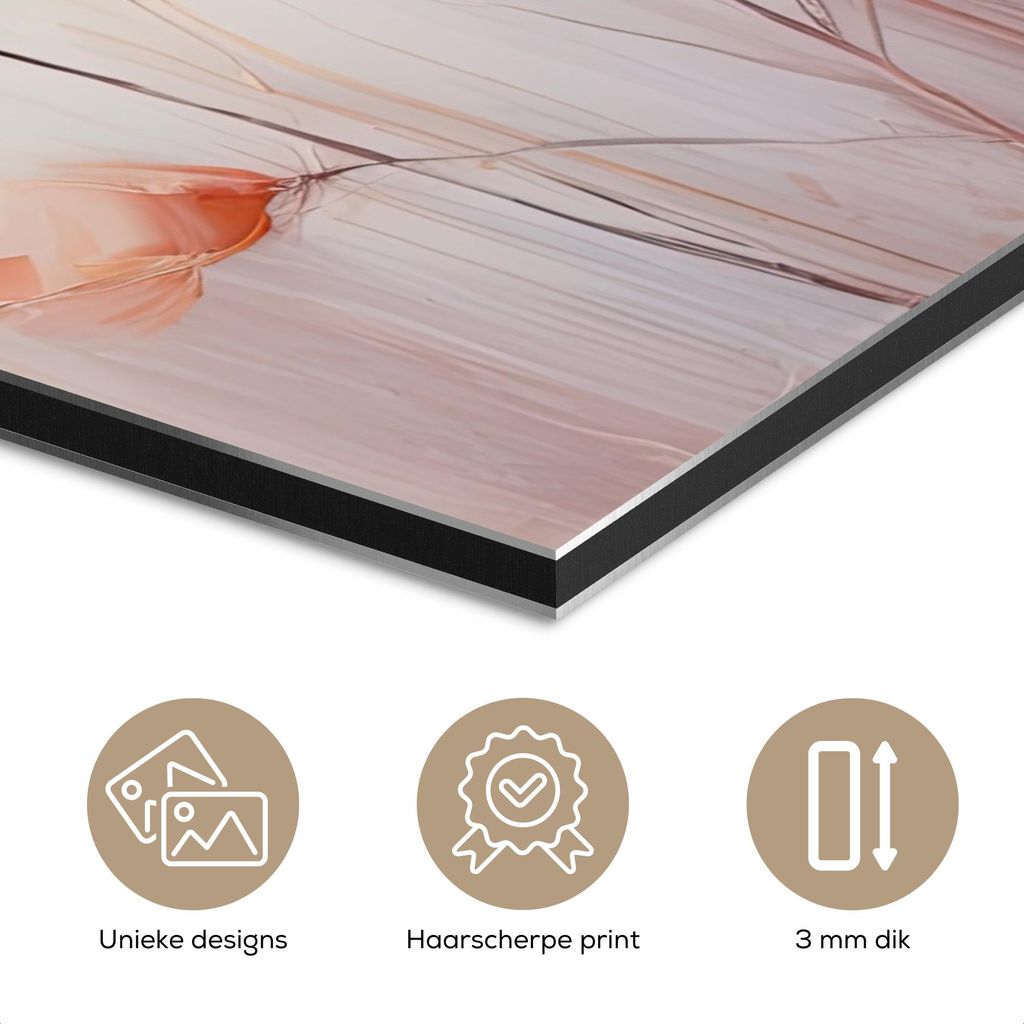 MuchoWow Wanddekoration Metall Metallbild Wandkunst 80x120 cm Mohn - Blumen - Kunst - Abstrakt - Aquarell MuchoWow Aluminium Gemälde - Bilder