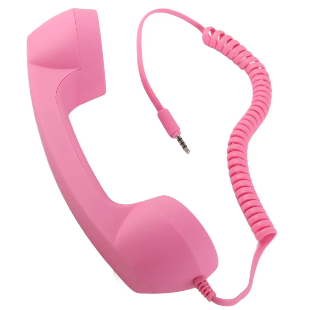Ricevitore Telefonico Vintage Rosa per Cellulare con USB-C e Jack - 5