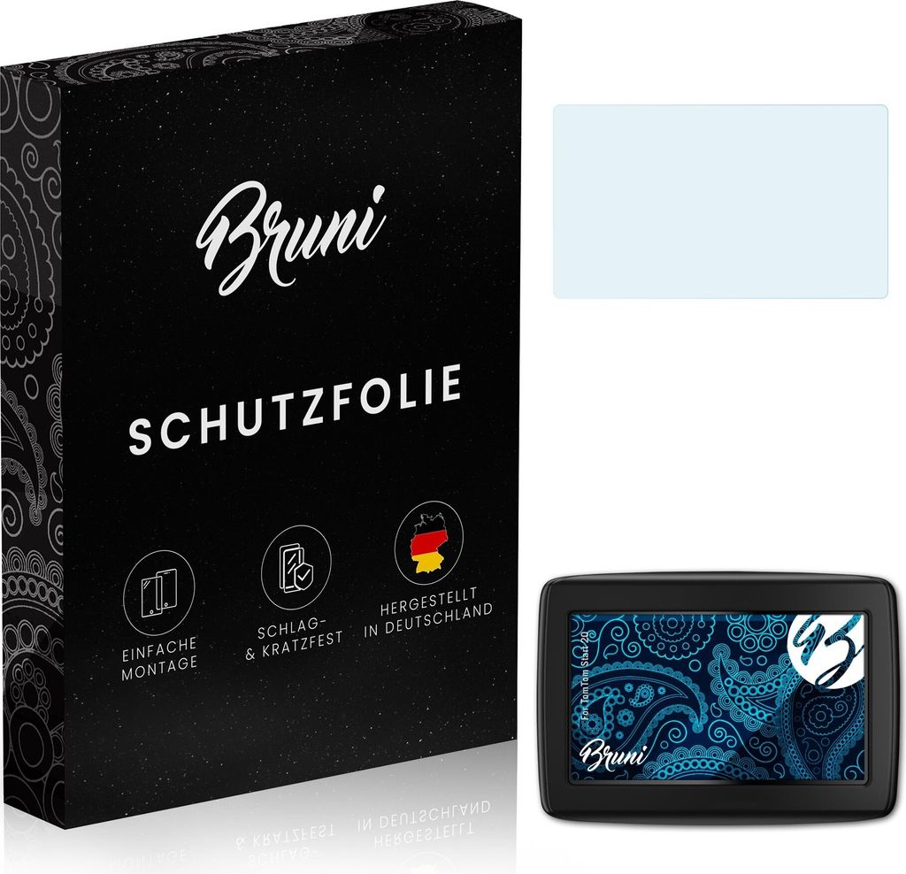 Bruni Basics-Clear 2x Schutzfolie kompatibel mit TomTom Start 20 Folie