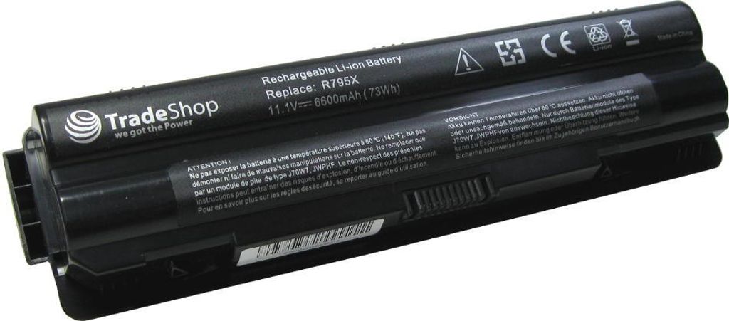 Trade-Shop Laptop Li-Ion Akku 10,8V/11,1V 6600mAh ersetzt Dell 08PGNG 0J70W7 0JWPHF 0R4CN5