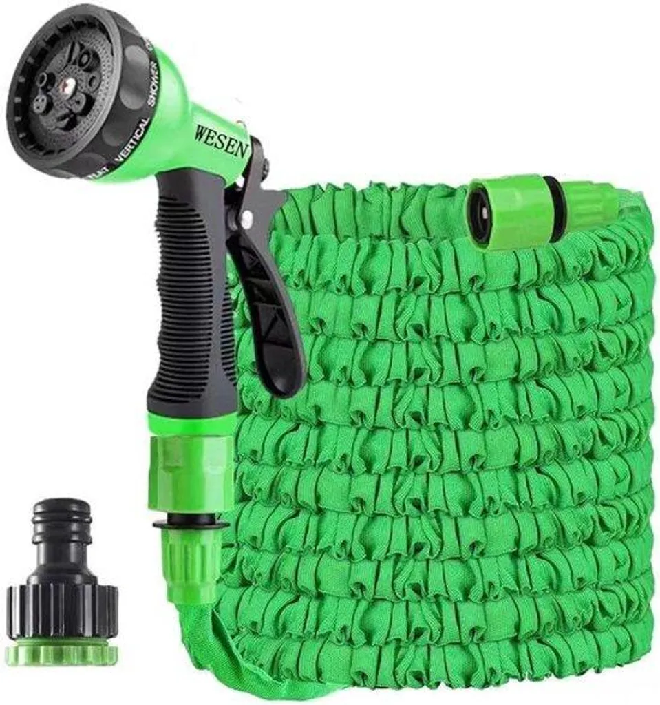 Tuyau d'arrosage allemand extensible de 7,6m à 60m flexible noir