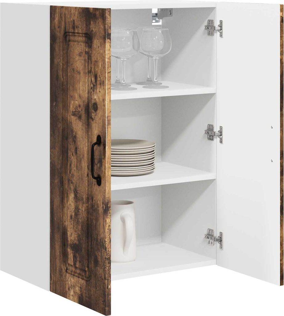 Eleganter Möbel Küchenschrank Kalmar Geräucherte Eiche 60 x 31 x 80cm - CJG946008 - Küchenschränke