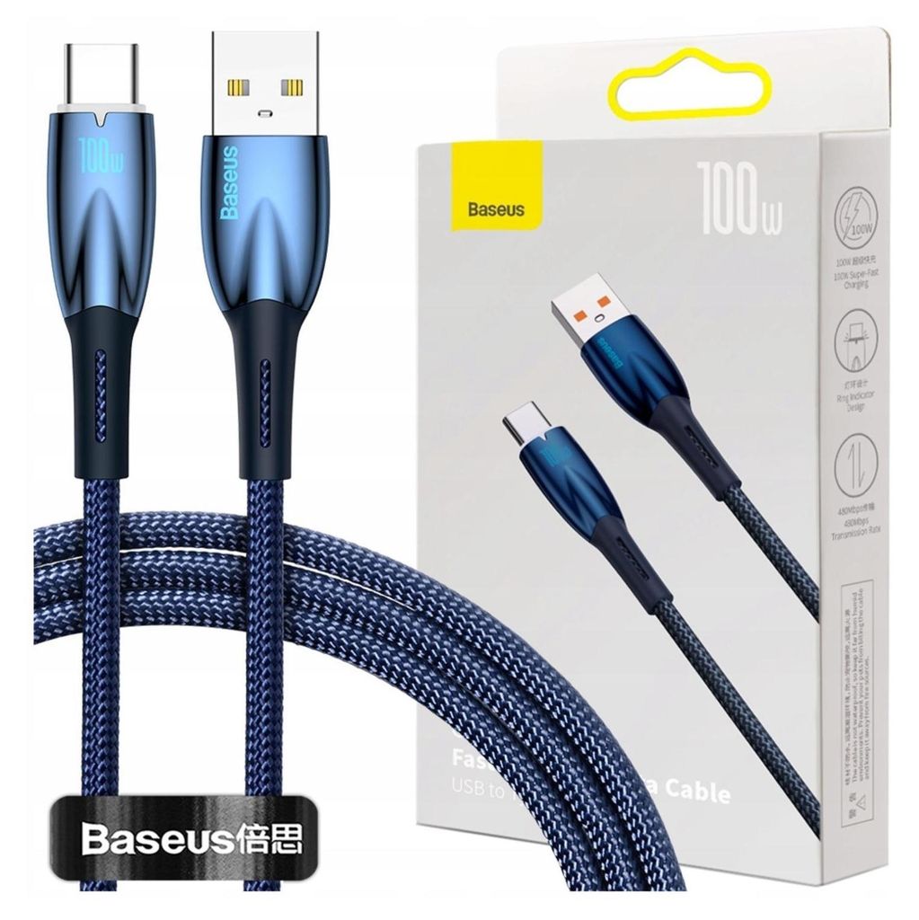 Baseus Glimmer, 1 m, USB A, USB C, USB 2.0, 480 Gbit/s, Produktbild 