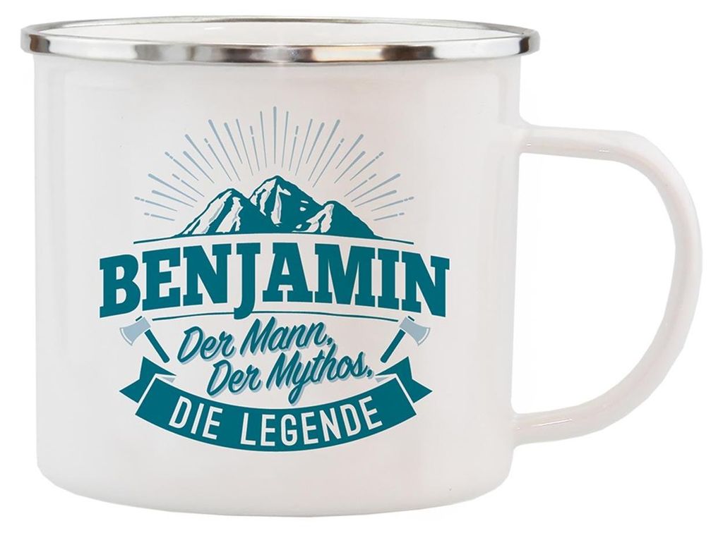 Echter Kerl Emaille Kaffeetasse Kaffeebecher Benjamin