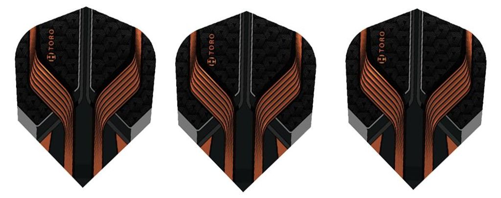 Harrows - Dart Flights "Toro Prime", Zweifarbig 3er-Pack PP6367 (Einheitsgröße) (Braun/Schwarz)