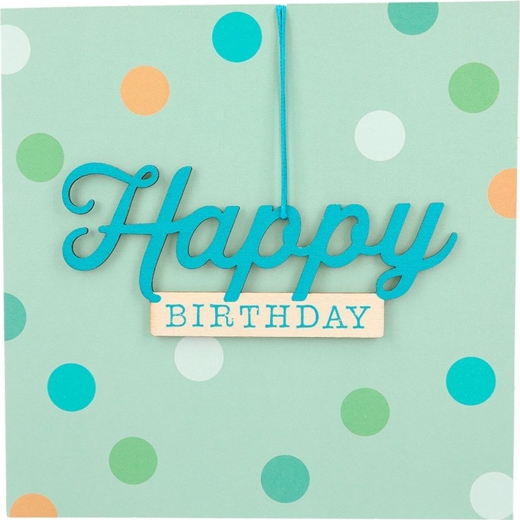 Depesche Klappkarte mit Anhänger : Happy Birthday Karte mit Anhänger: Happy Birthday
