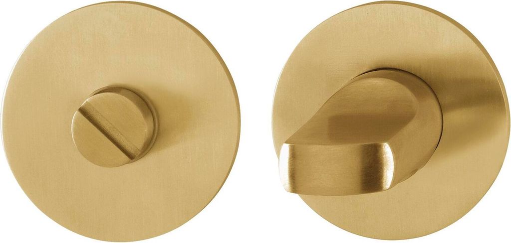 Hoppe WC Rosette flach mit Stütznocken - Rosette WC rund, Edelstahl messingfarben matt