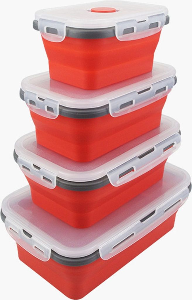JUVEL Faltbare Silikon-Frischhalteboxen 3-teilig – 900 Ml, Auslaufsicher, Mikrowellen- & Spülmaschinengeeignet