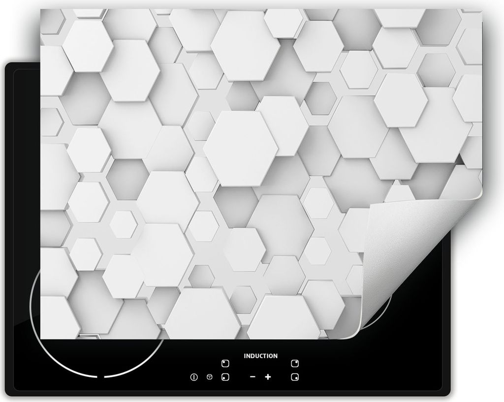 DarHaus Herdabdeckplatte 80x52 cm Anti Rutsch Matte Aufrollbar, grau 3D