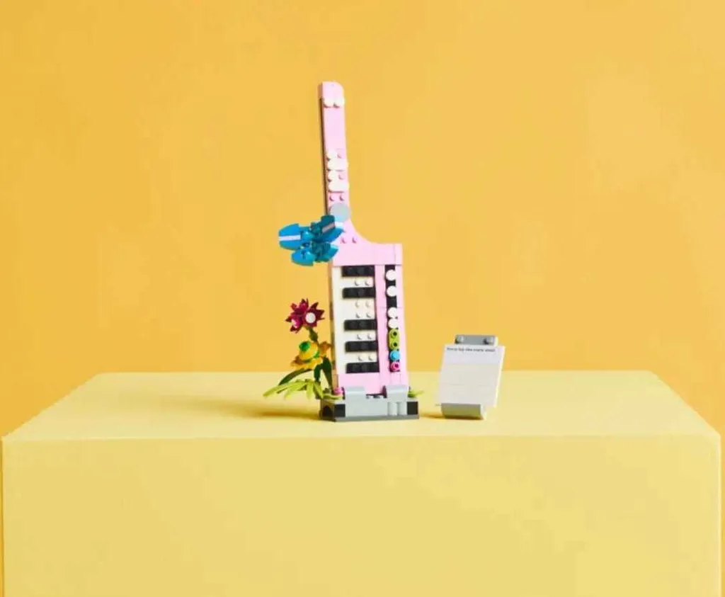 Machine à écrire LEGO Creator 31169 avec fleurs, objet de collection rétro - 44