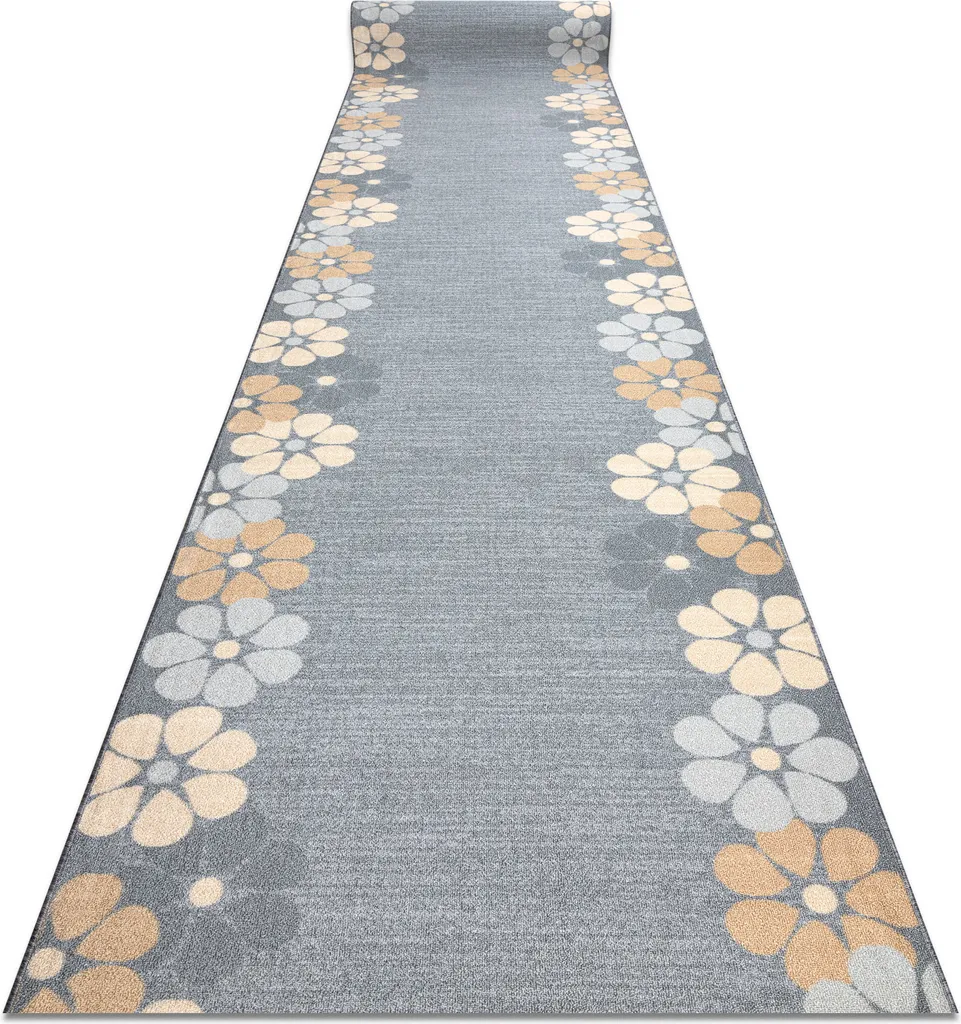Tapis de long couloir MARGARETKA gris 57x540 cm idéal entrée maison
