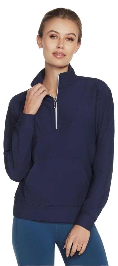 Skechers - "GoLuxe" Sweatshirt für Damen, mit kurzem Reißverschluss, gerippt GT21551 (36 DE) (Marine)