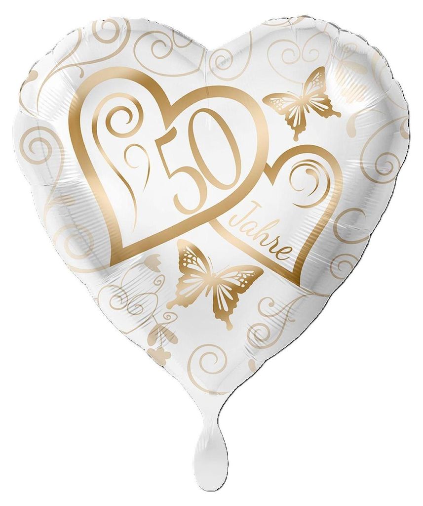 18"/Ø43cm Herz Folienballon "50 Jahre" Produktbild 