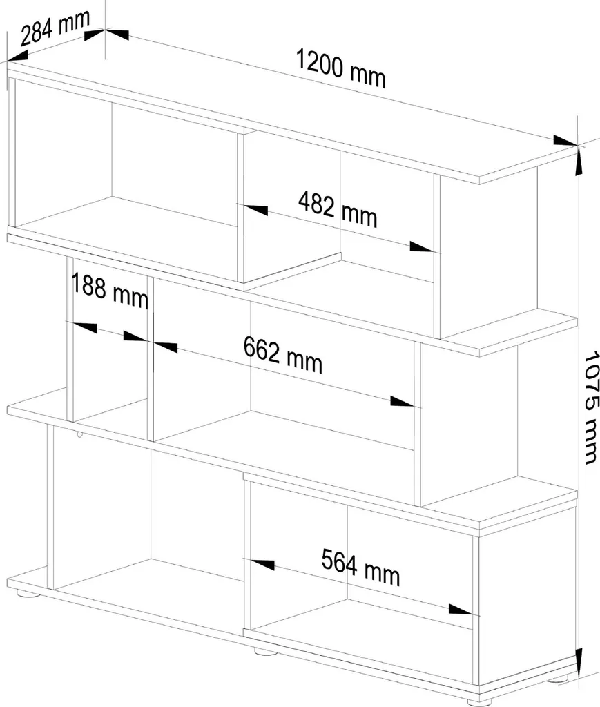 Étagère à Tablettes Fixes Chêne Sonoma 120x108 cm Structure Résistante - 3