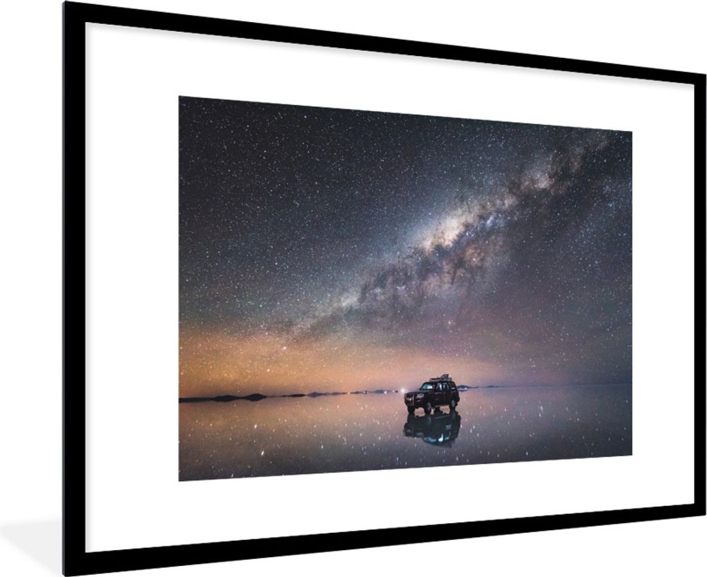 MuchoWow Gerahmtes Poster Dunkler Sternenhimmel in Bolivien 90x60 cm - Poster mit Schwarzem Bilderrahmen Wandposter Rahmen Foto Bilder - Wanddeko...