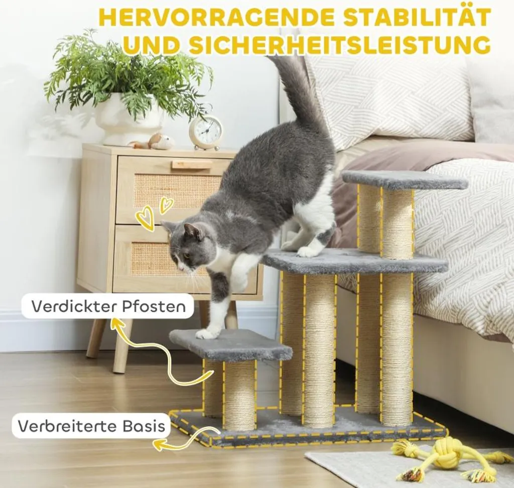 Escalier pour chien contre le mal de dos 3 marches 54 cm multifonction