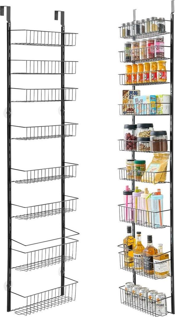 9-Tier Over the Door Pantry Organizer Hanging Storage Rack Adjustable