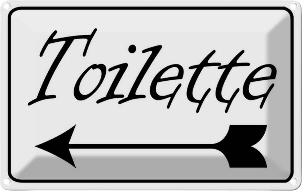 vianmo Blechschild 12x18 cm Toiletten Pfeil links Warnschild Hinweisschild Sicherheit Vorsicht