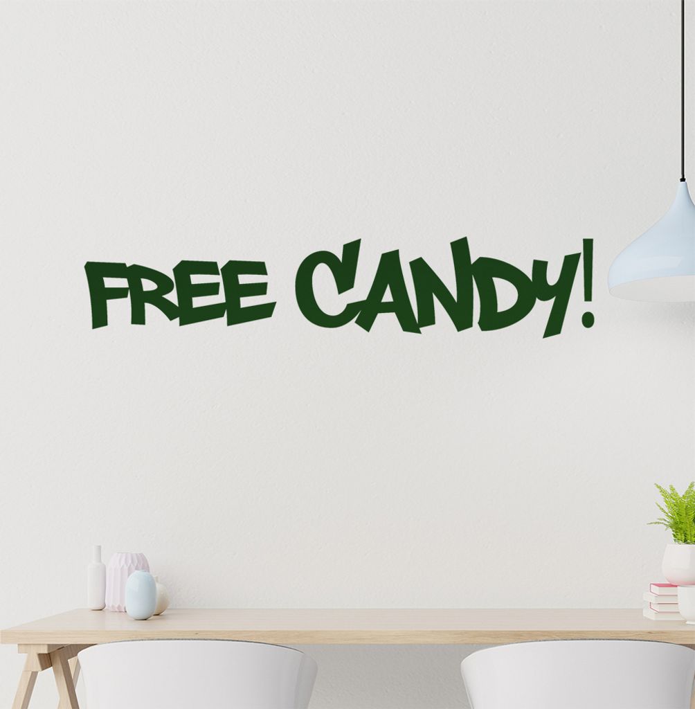free candy Wandtattoo in 6 Größen - Wandaufkleber Wall Sticker - Dekoration, Küche, Wohnzimmer, Schlafzimmer, Badezimmer
