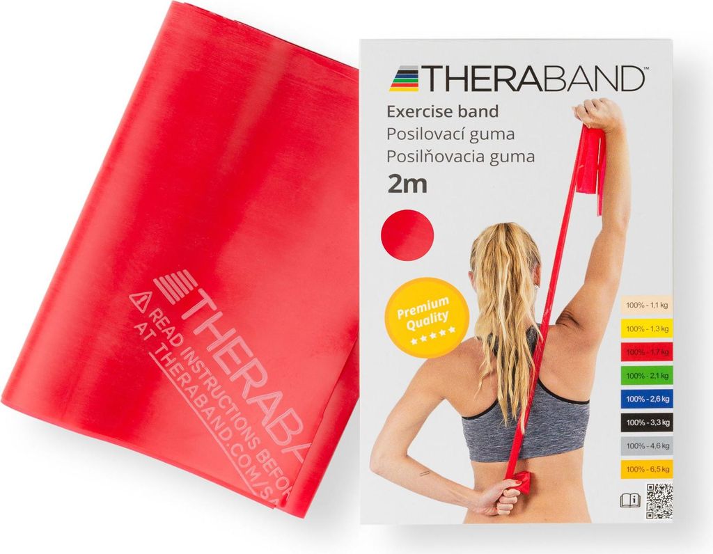Thera-Band Übungsband rot, 200 cm Länge, 12,5 cm Breite, Produktbild 