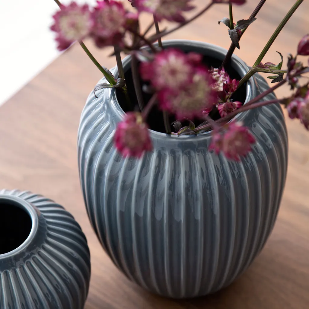 Vase de table Kähler Hammershøi 21 cm gris pour bouquet de fleurs
