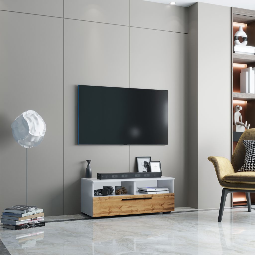 VCM TV Möbel | Lowboard | Fernsehschrank mit ausreichend Stauraum | Maße H. 39 x B. 115 x T. 40 cm | Fernseh Möbel – Arila XL