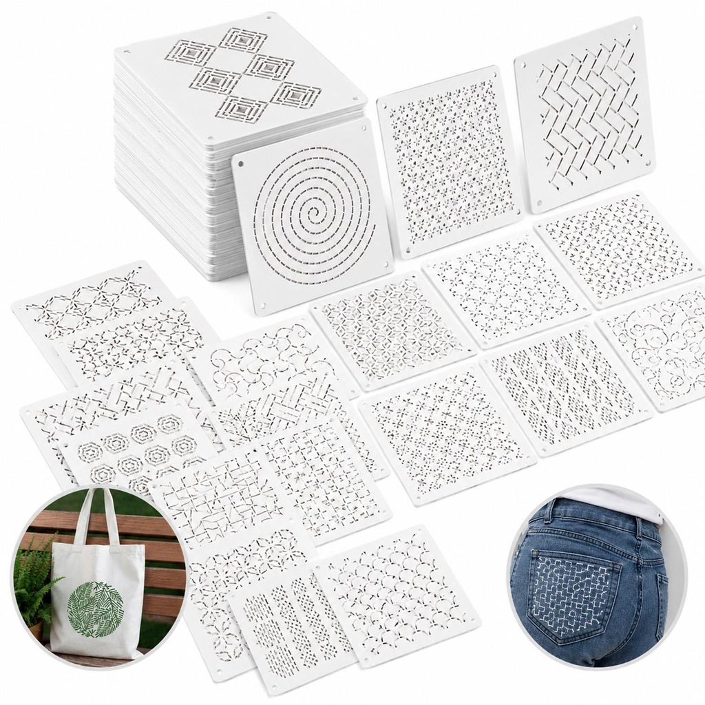 Nähen Schablonen Set 25-teilig Muster Vorlagen 11,9cm PET Produktbild 