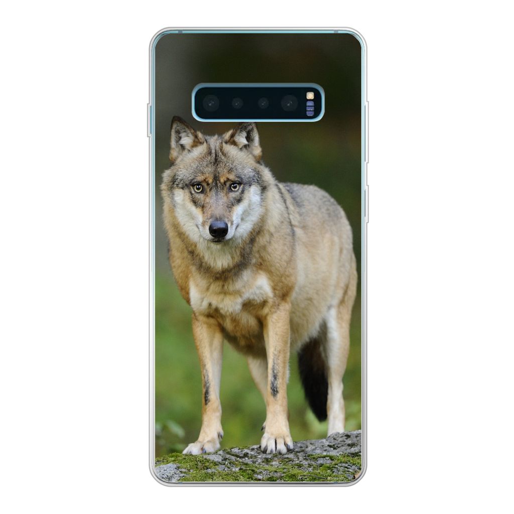 MuchoWow Handyhülle Schutzhülle Hülle für Samsung Galaxy S10 Lite Wolf - Asien - Pflanzen Silikon Softcase Handy Hülle - Schutz