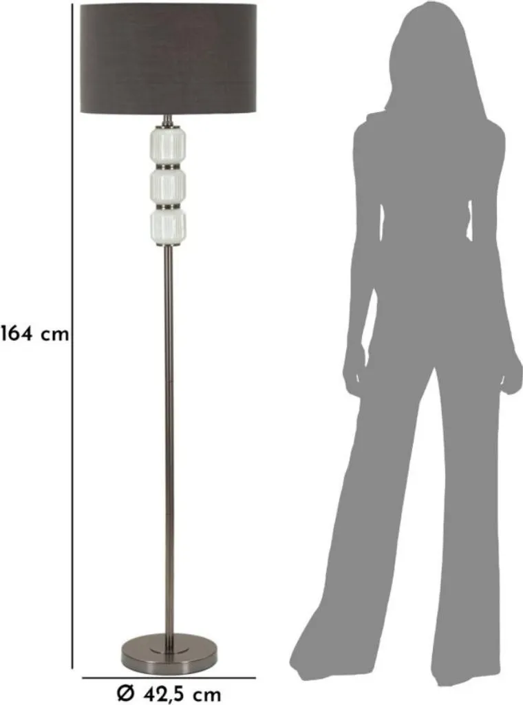 Lampadaire robuste en métal argenté 163 cm - Éclairage intérieur fixe - 7