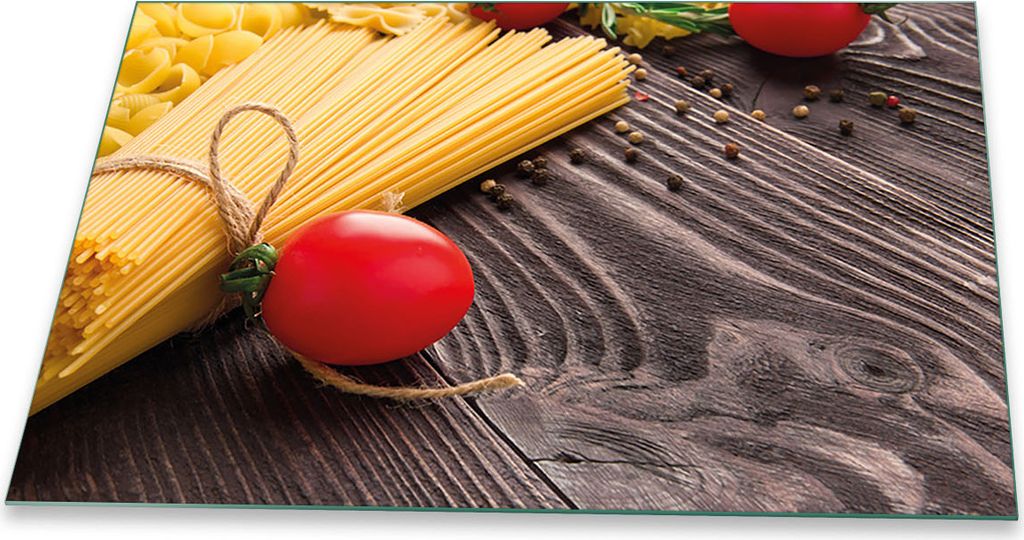 Herdabdeckplatte Glaskeramikkochfeld-Abdeckung Spritzschutz Glas Universal 80x52 Tomate Rot