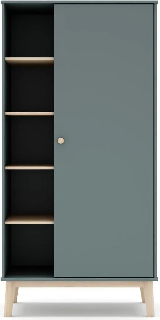 Meuble de bureau SIMON armoire et bibliothèque ouverte hauteur 181 cm