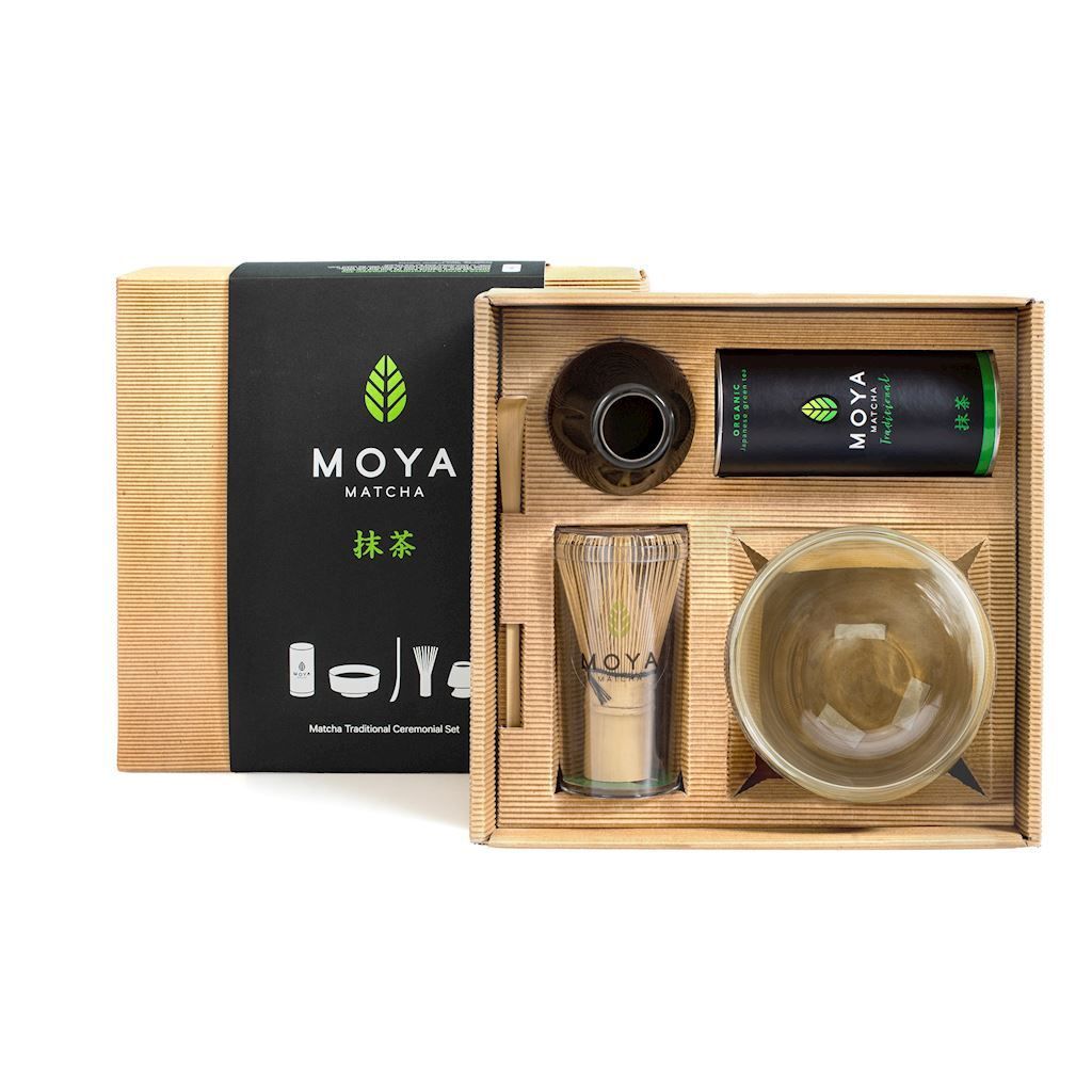 Matcha-Zeremonial-Set Mit Glasschale - Moya Matcha