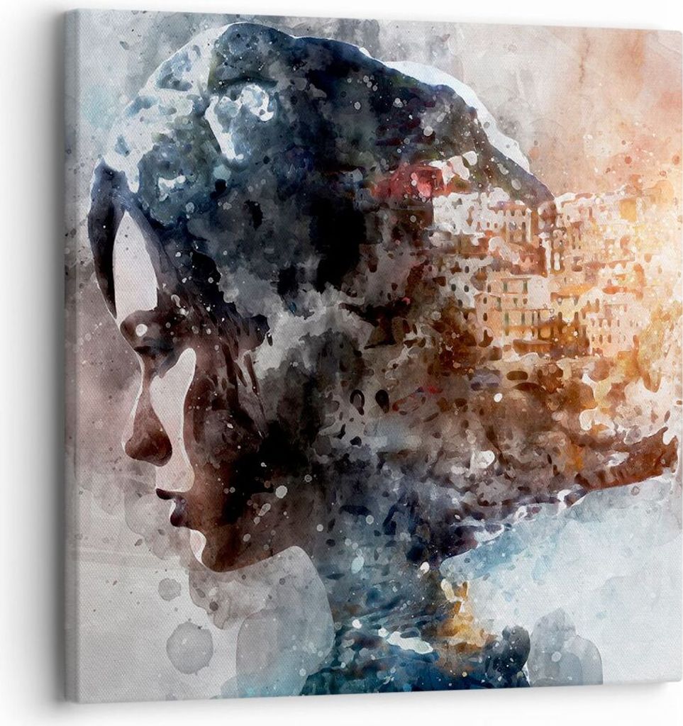 Bild auf Leinwand - Leinwandbild - Frau Abstraktion - 30x30cm - Wand Bild - Wanddeko - Wandbilder - Leinwanddruck - Bilder - Kunstdruck - Wanddekor...