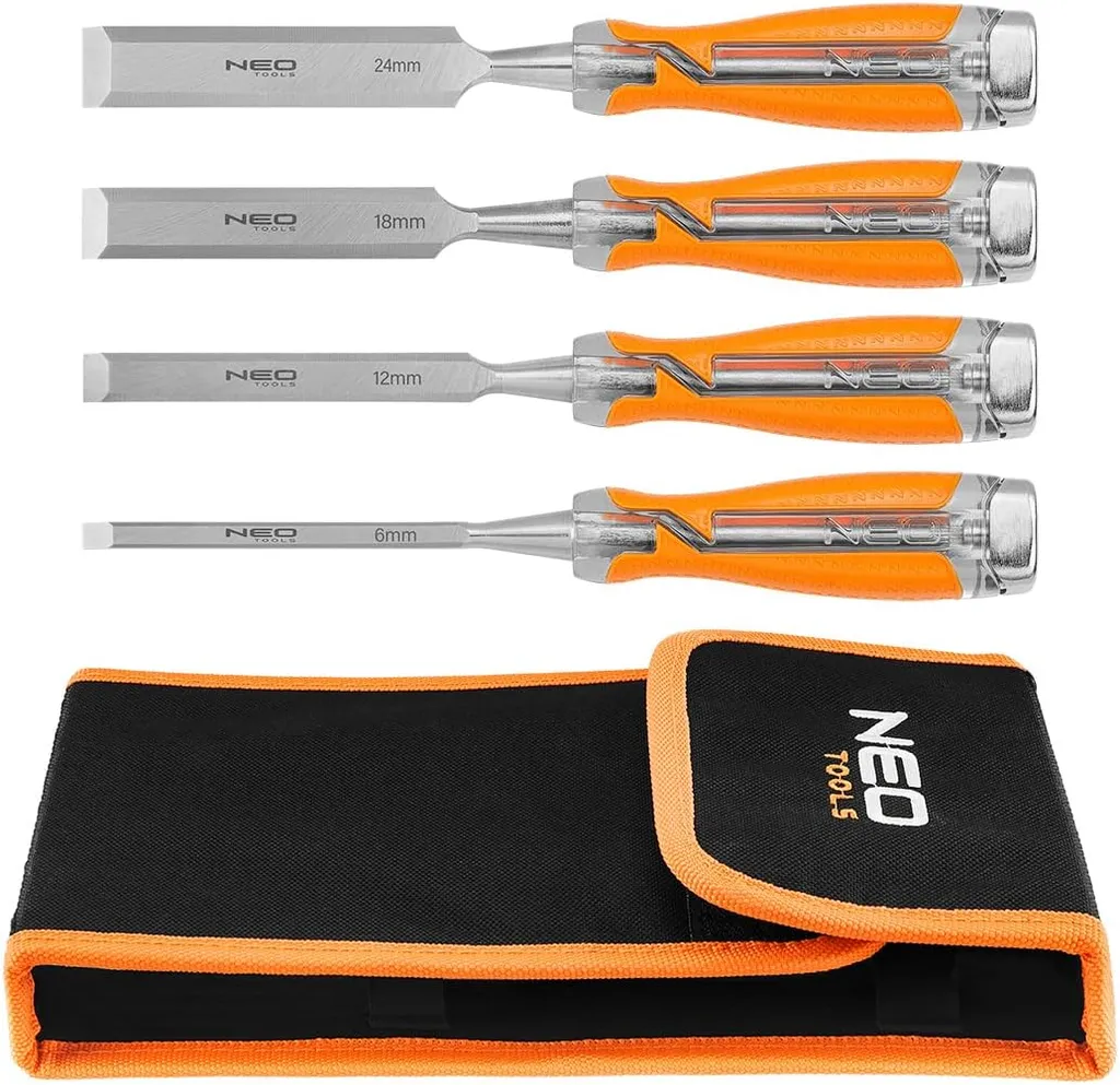 Ciseaux à bois NEO TOOLS 4 pièces, kit de burins polyvalent pour menuisier