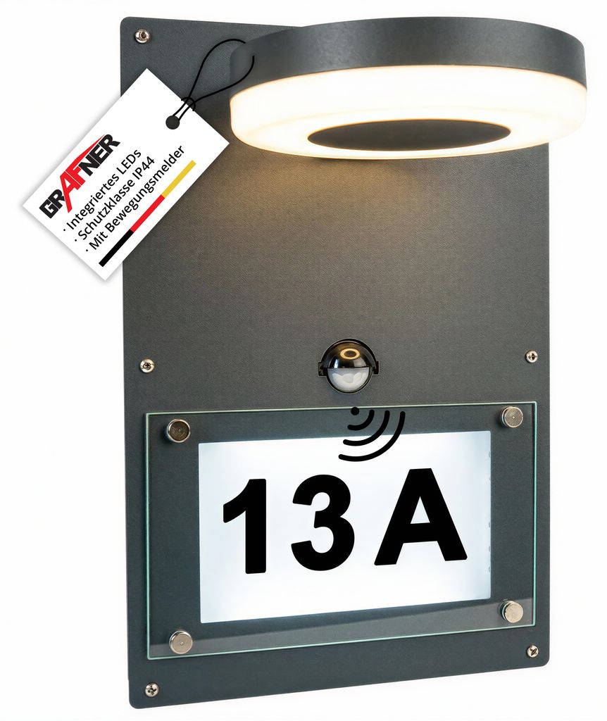 Grafner 2in1 Edelstahl Wandlampe mit beleuchteter Produktbild 