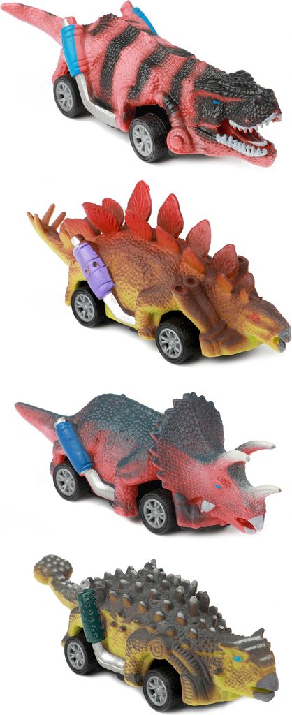 Dinosaurier Spielzeugautos mit Rückzugmotor im 4er Set
