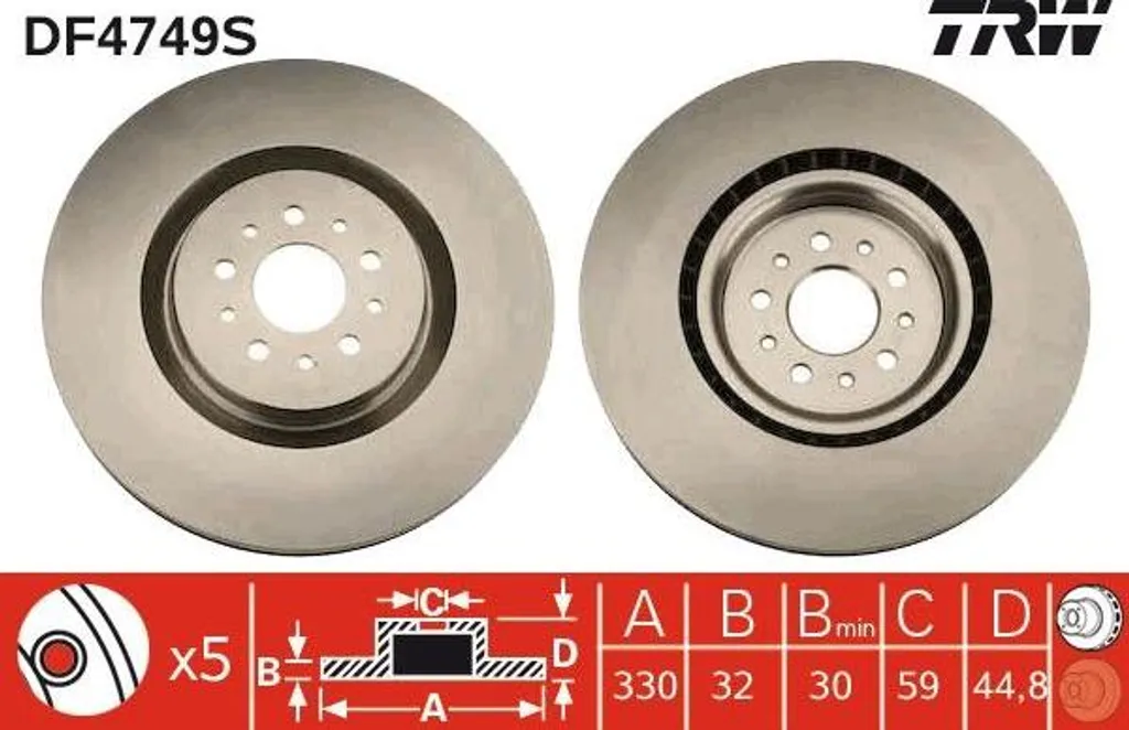 Éliminez les vibrations au freinage : Disque TRW DF4749S Alfa 147 156 GT