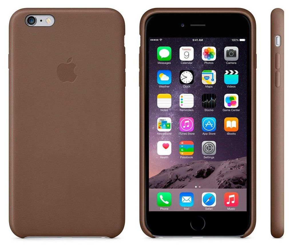 Apple iPhone 6 Plus Leather Case MGQR2ZM/A Olive Brown Produktbild 